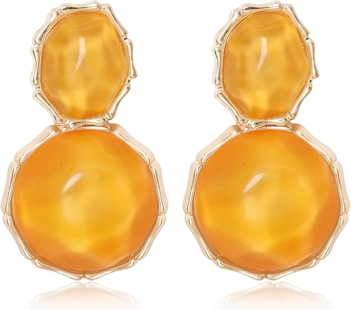 Resin Earrings for Women Acrylic Water Ripple Earring Boho Dangle Drop Earring | Amazon (US)