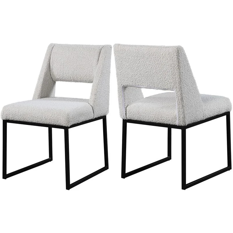 Meridian Furniture Jayce Cream Boucle Fabric Dining Chair | Walmart (US)