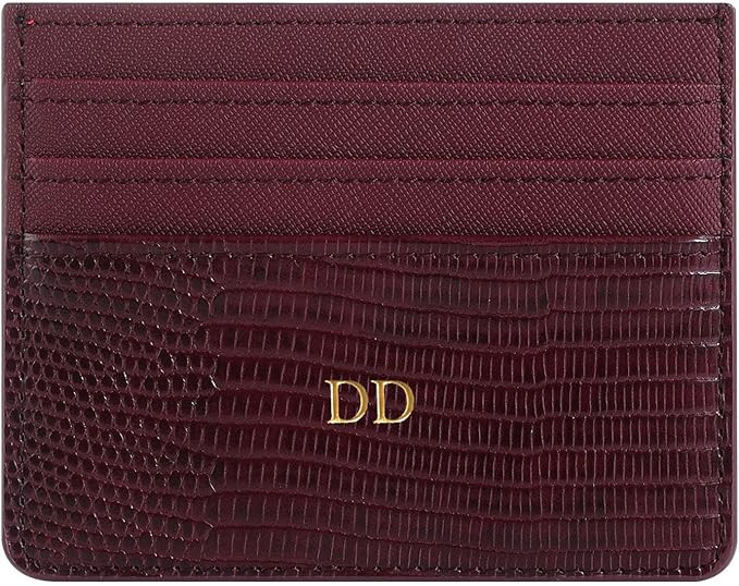 Personalisa Gold Silver Initial letters Credit Card Holder Wallet, PU Leather Ultra Slim Wallet, ... | Amazon (US)
