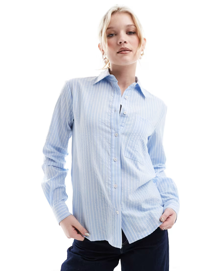Daisy Street pinstripe shirt in blue | ASOS (Global)