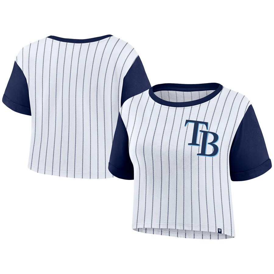Tampa Bay Rays Fanatics Women's Large Logo Cropped T-Shirt - White | Fanatics