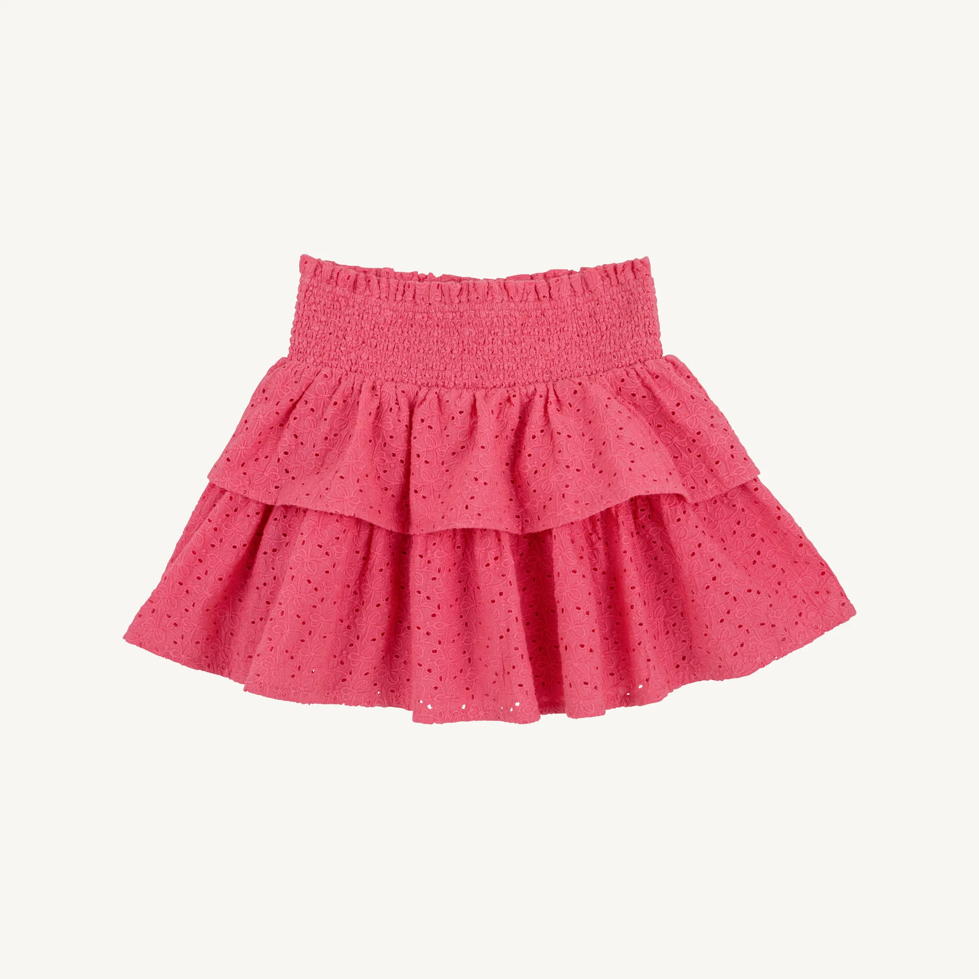 Ruthie Ruffle Skirt - Romany Rose Bow Eyelet | The Beaufort Bonnet Company