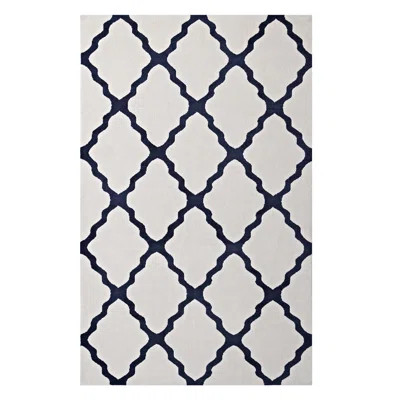 Tylersburg Moroccan Trellis IvoryNavy Area Rug | Wayfair North America