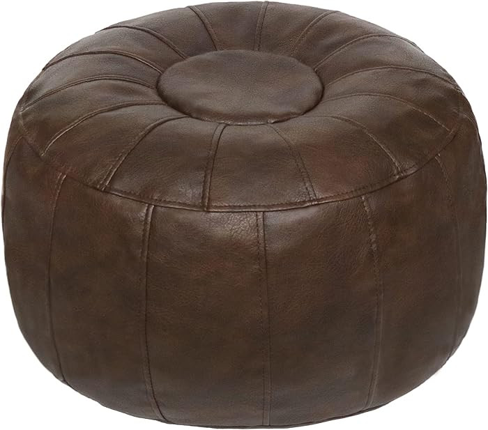 Thgonwid Unstuffed Moroccan Storage Pouf Foot Stool Ottoman Seat Handmade Faux Leather Bean Bag F... | Amazon (US)