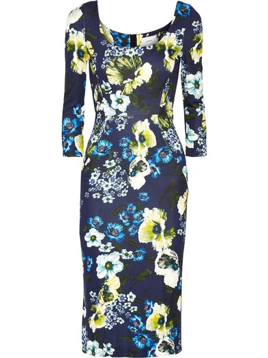 Tess floral-print stretch-ponte dress | NET-A-PORTER (UK & EU)