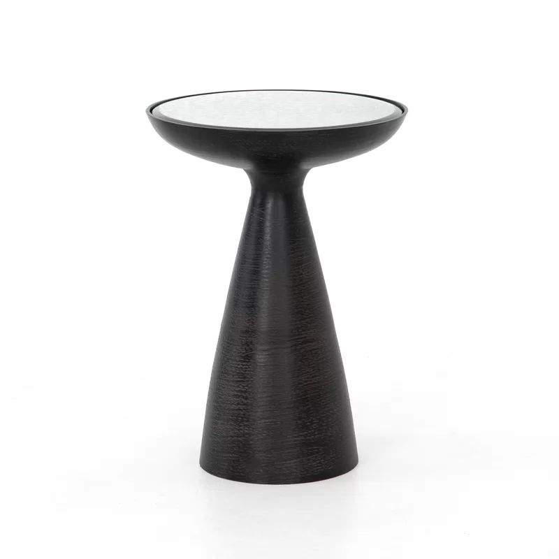 Fawley 22'' Tall Glass Pedestal End Table | Wayfair North America