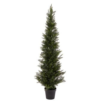 Nature Spring 60-in Green Indoor/Outdoor Artificial Cedar Artificial Plant | Lowe's