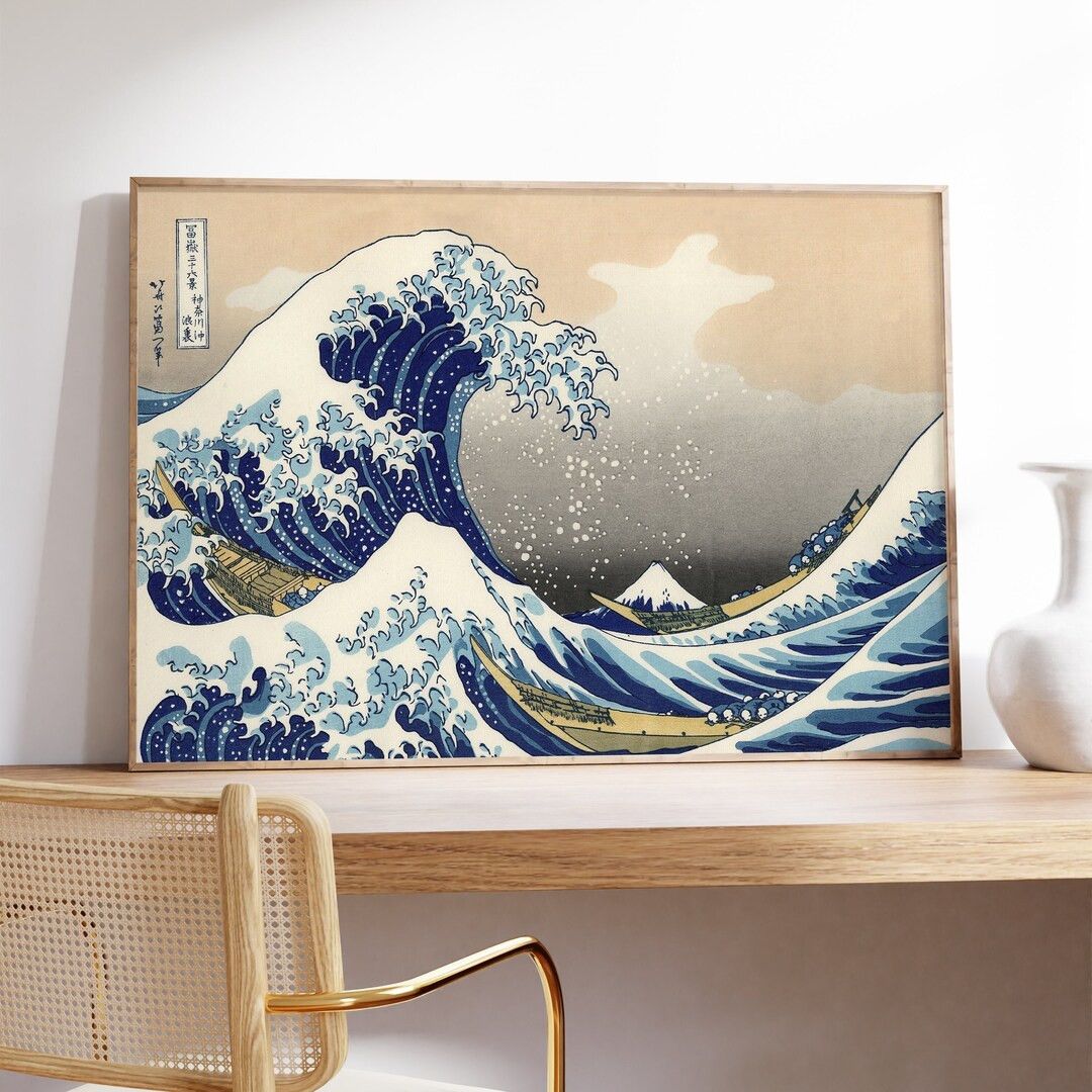 The Great Wave at Kanagawa Print Japanese Art Hokusai - Etsy UK | Etsy (UK)