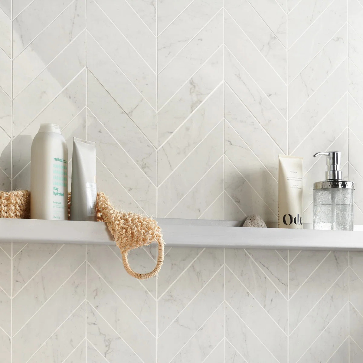 Saroshi 11.02 in. x 11.22 in. Polished Porcelain Marble Look Heringbone Floor and Wall Mosaic Til... | Wayfair North America