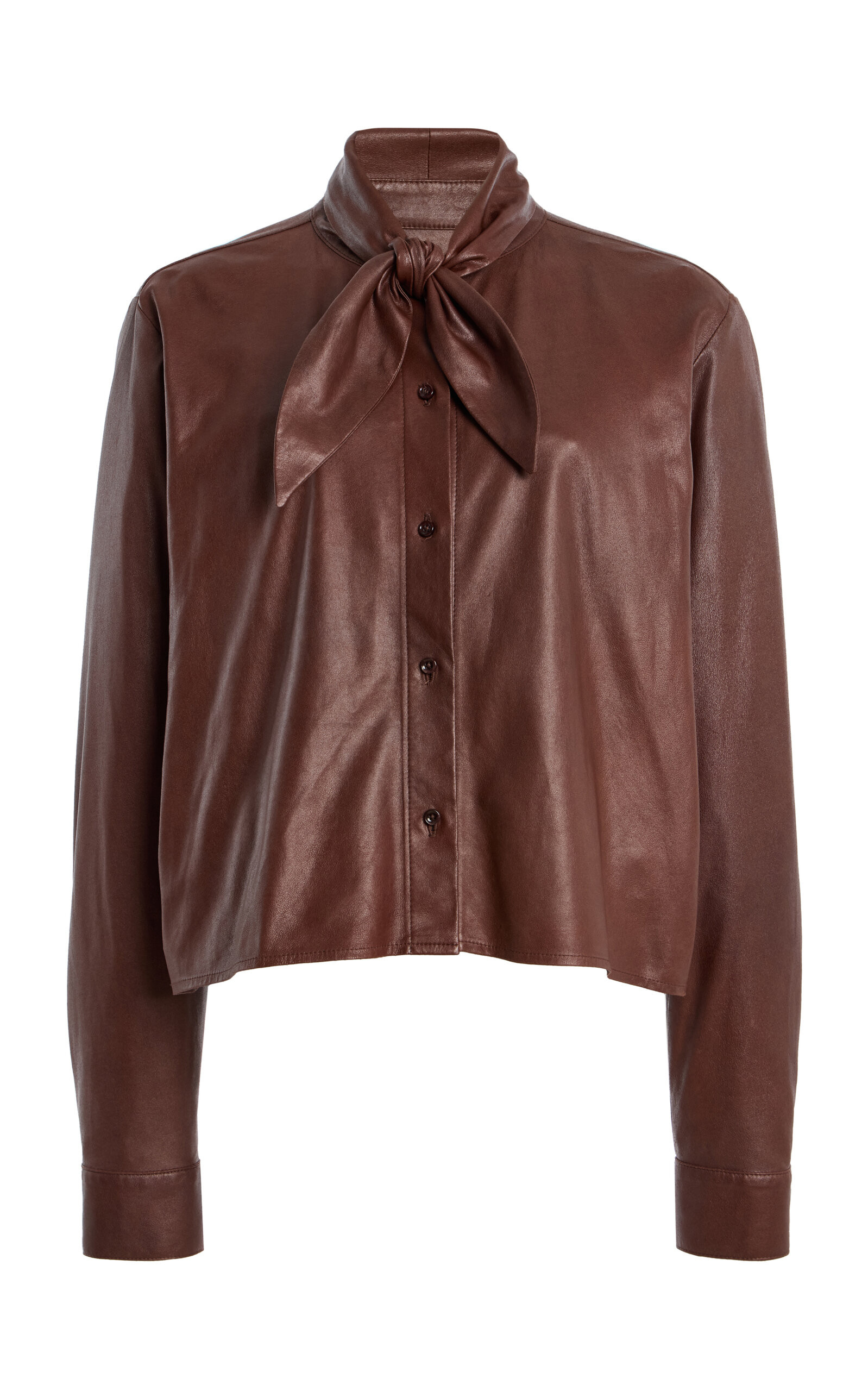 Tie-Embellished Leather Shirt | Moda Operandi (Global)