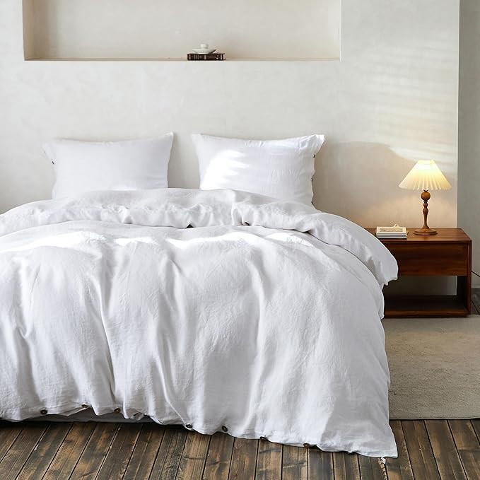 Simple&Opulence 100% Linen Duvet Cover Set, 2 Pieces Belgian Flax Breathable Bedding, 1 Comforter... | Amazon (US)