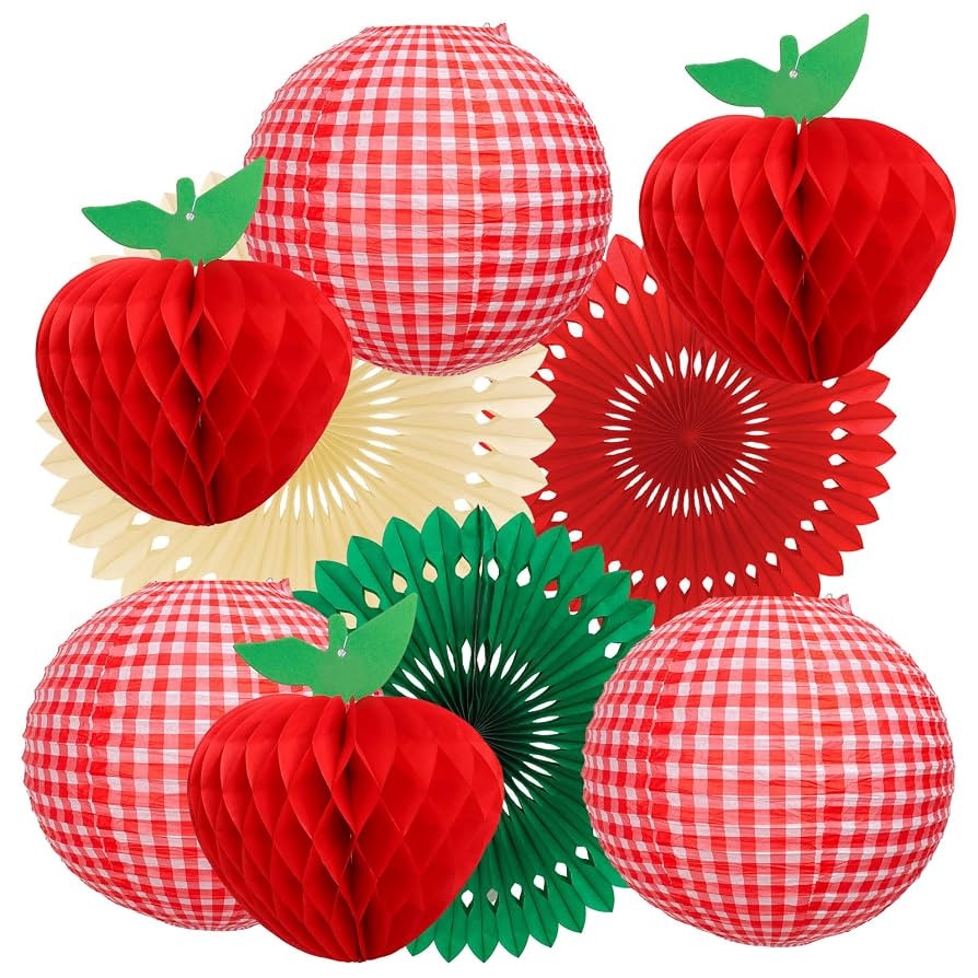 FYSUIMU Back to School Decorations Hanging Apples Lanterns Set Classroom Ceiling Hanging Decor Ap... | Amazon (US)