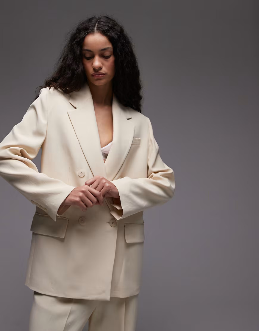 Mango oversized blazer in pale yellow - part of a set | ASOS (Global)