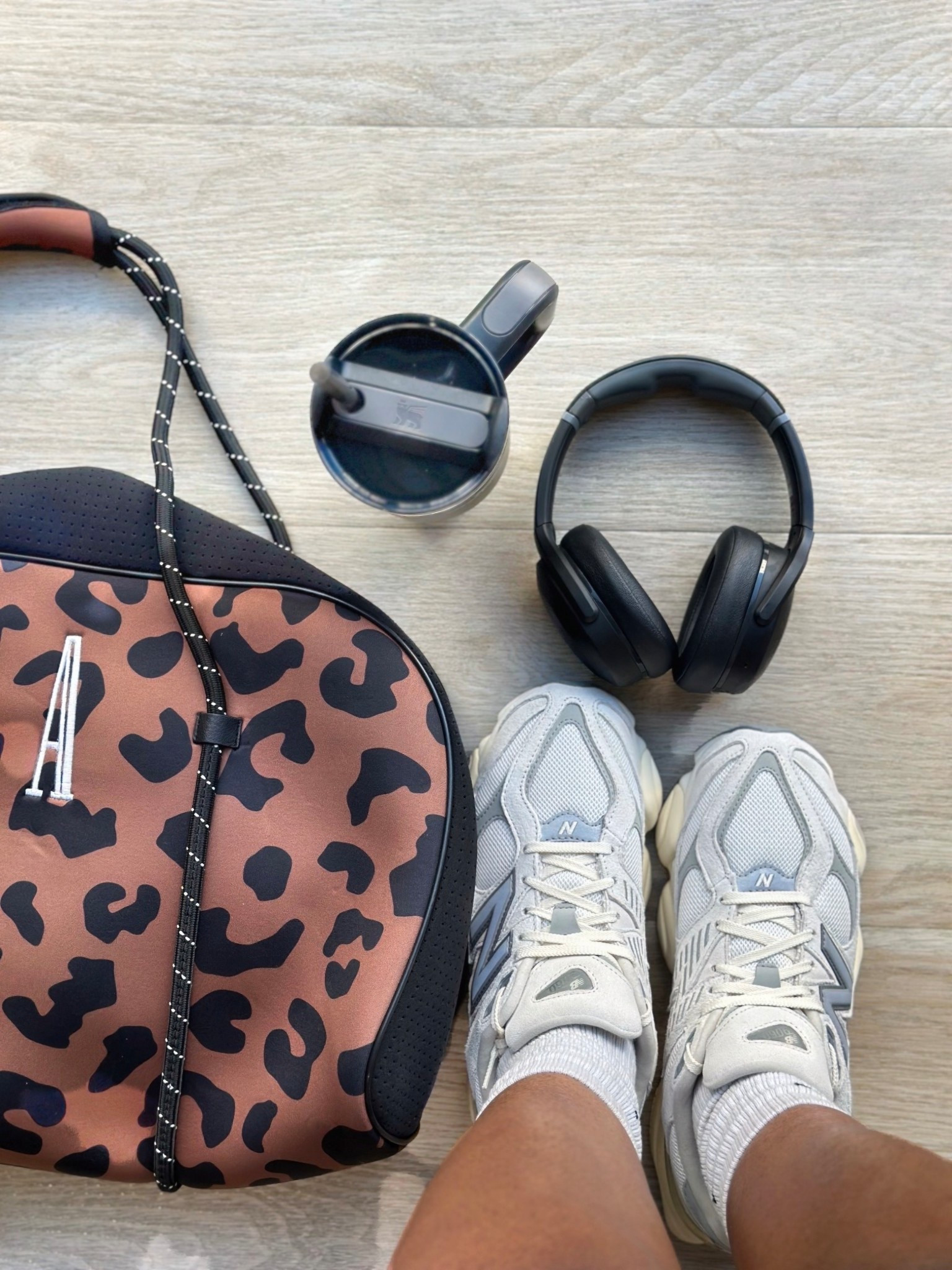 Gym Essentials 🤎✨ I’m obsessed with my monogrammed gym bag +  @newbalance 9060s #gymessentials

#LTKActive #LTKMidsize #LTKfitnessgoals