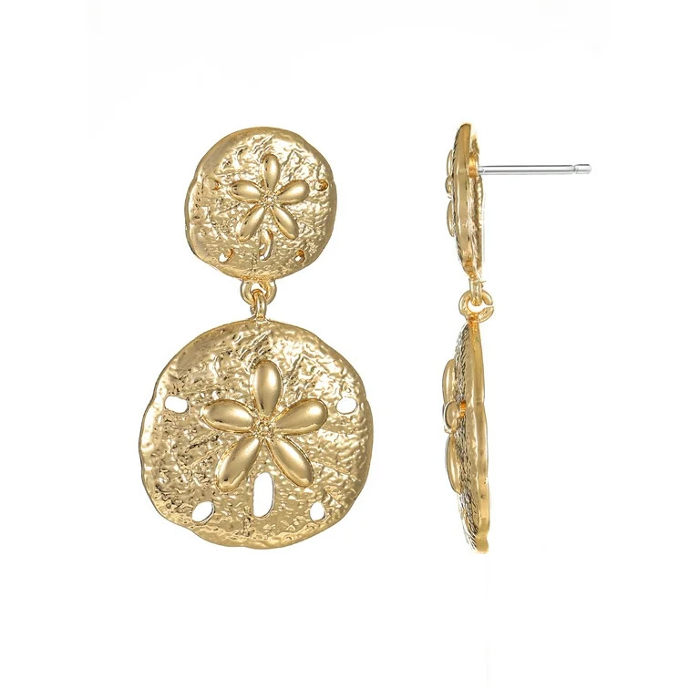Time and Tru Goldtone Sand Dollar Earrings, 1 Pair | Walmart (US)