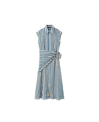 Women's Striped Scarf Midi Shirt Dress | Macy's