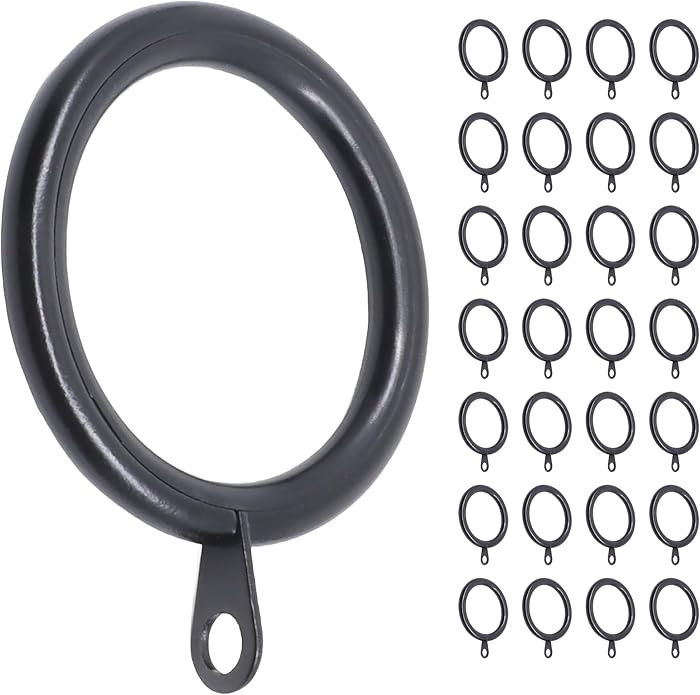 Meriville 28 pcs 1.5-Inch Inner Diameter Metal Curtain Rings with Eyelets, Fits Up to 1 1/4-Inch ... | Amazon (US)