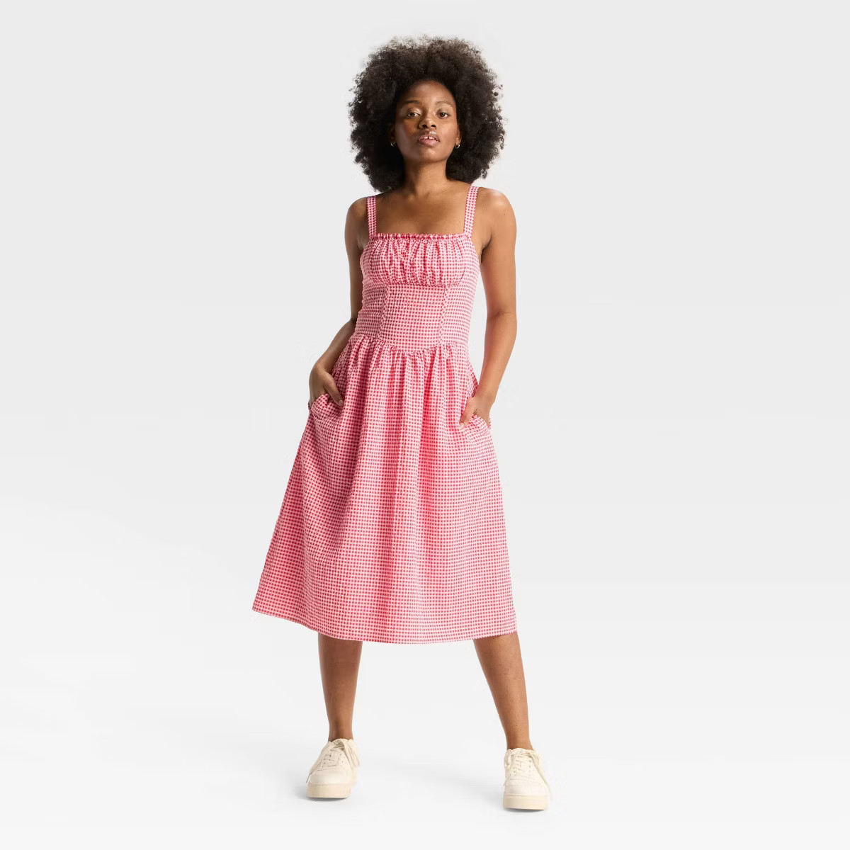 Women's Milkmaid Midi A-Line Dress - Wild Fable™ | Target