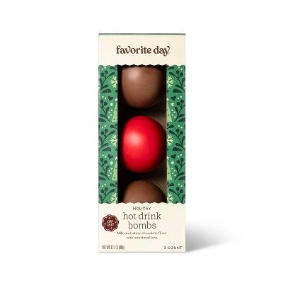 Holiday Milk Chocolate Colored Hot Drink Bombs (3 ct) - 3.17oz - Favorite Day™ | Target
