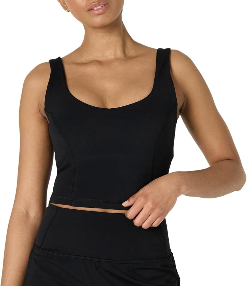 Amazon Essentials Women's Active FormFlex Buttery Soft Light Support Crop Tank with Bra | Amazon (US)