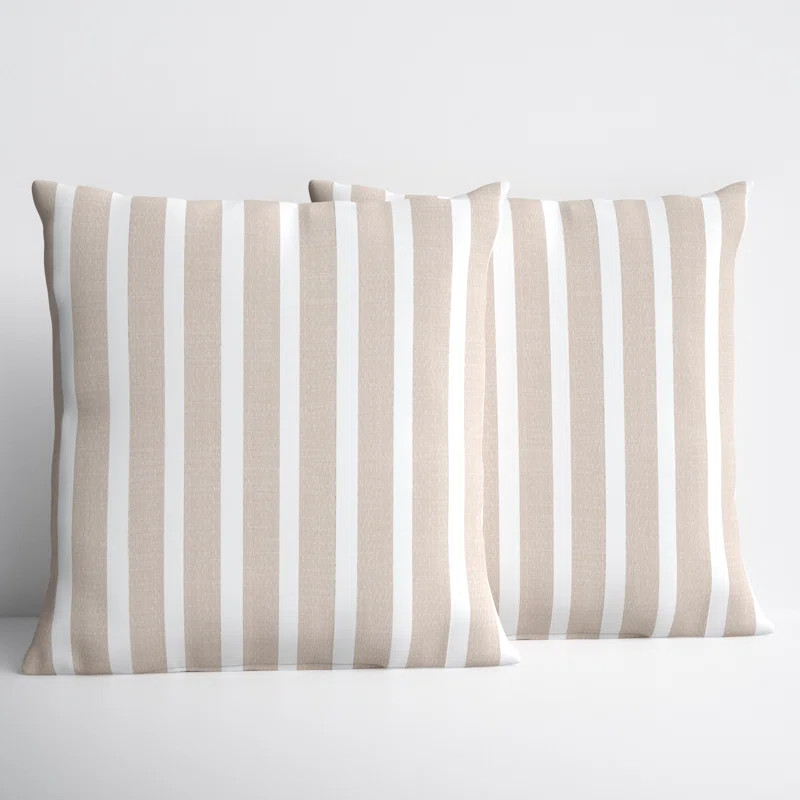 Cinder Striped Sunbrella® Indoor/Outdoor Reversible Throw Pillow | Wayfair North America