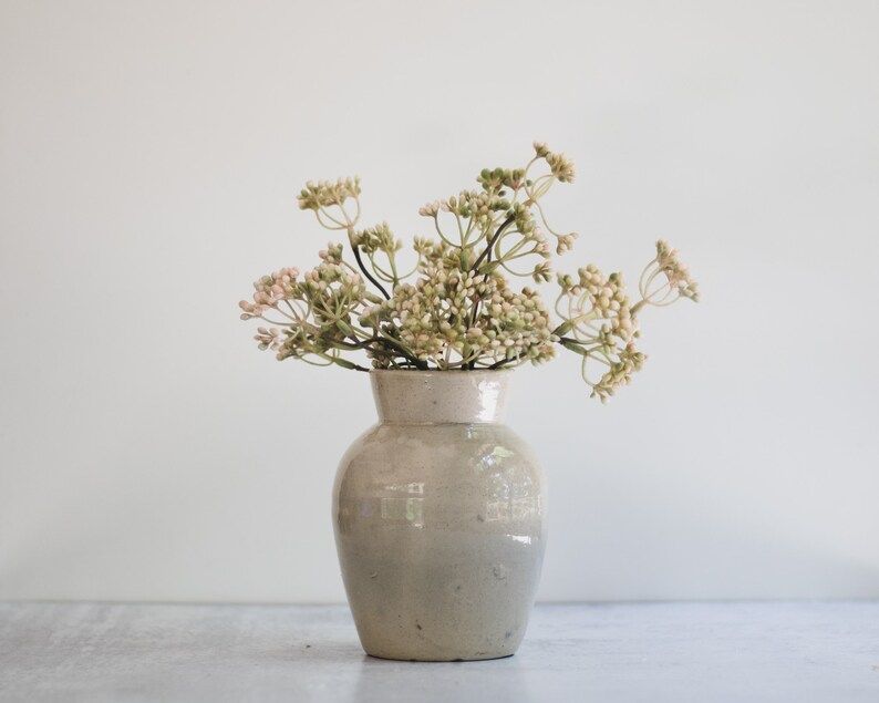 Small Antique Stoneware Vase | Neutral Organic Modern Minimal Decor | Earthy Minimalist Pottery | Etsy (US)