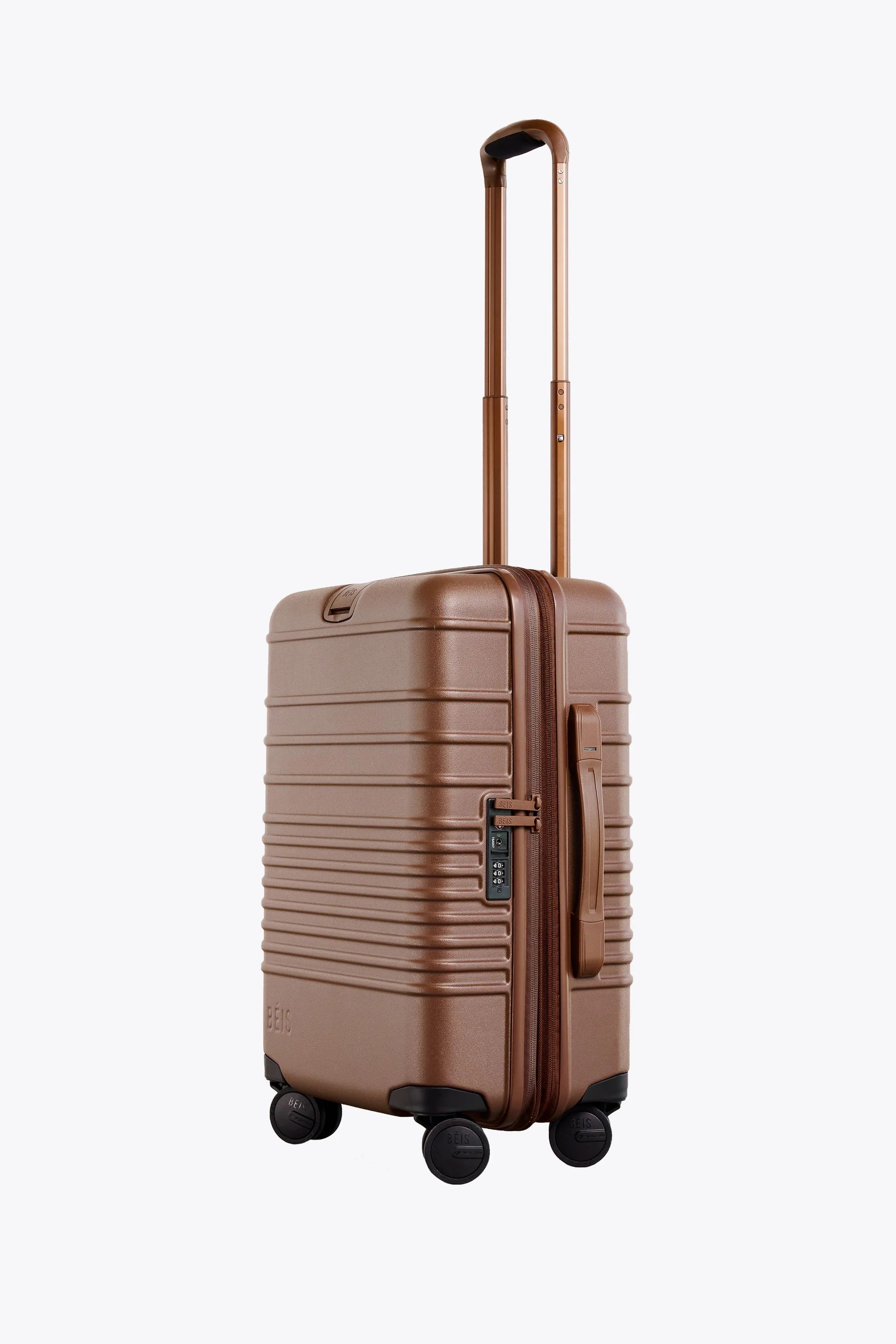 BÉIS 'The Carry-On Roller' in Maple - Brown Carry On Luggage & Hard Shell Suitcase | BÉIS Travel