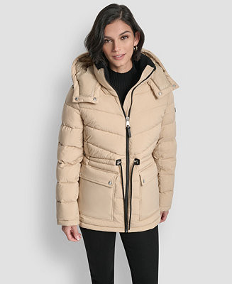 Women's Shine Hooded Anorak Puffer Coat | Macy's