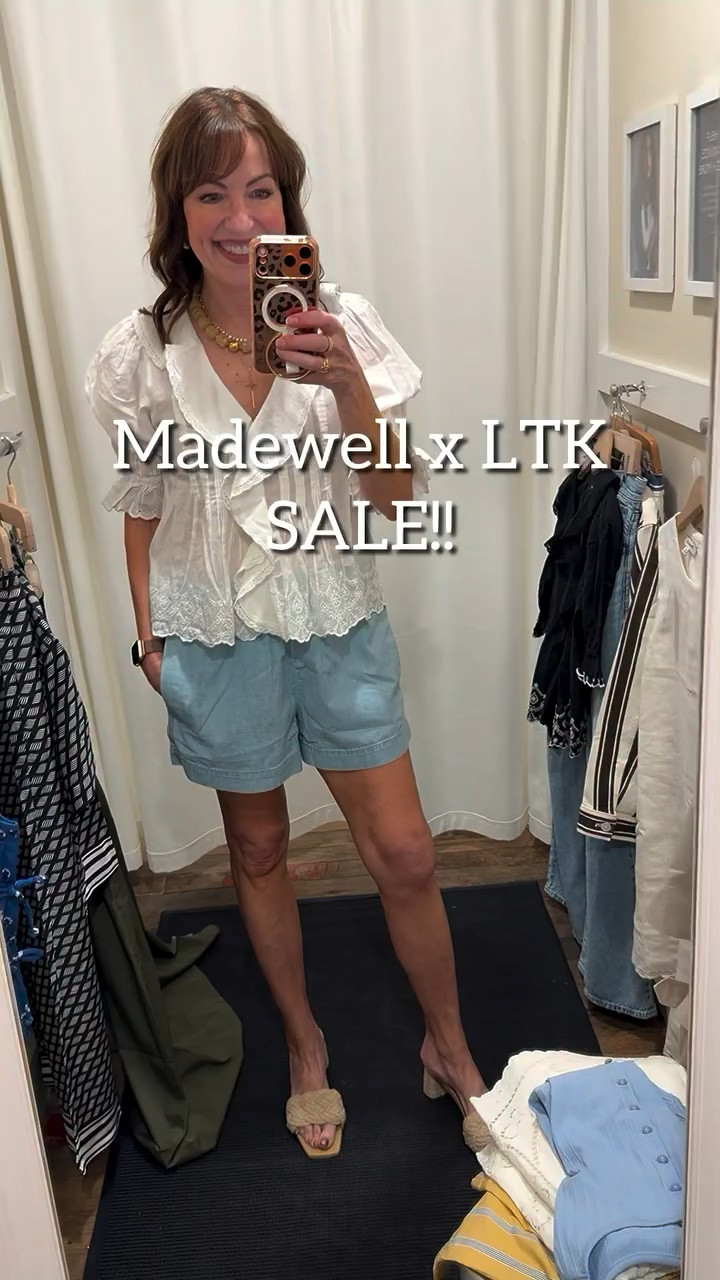 Comment SHOP for links!🔗
May 15-17 you can get 20% off @madewell with a code only available in the LTK app! Just copy and paste the code at checkout- it’s so easy! I stopped by Madewell to try on some cute styles I thought you would like to see. This is the perfect time to grab some of the Madewell styles you have been eyeing! 

On another note, I’m 3 months out from my knee replacement surgery, and I’m slowly getting my range of motion back. I still need to build back muscle tone, but I’m feeling “ok” in shorts sooner than I thought I would. It’s a process! 
How to Shop:🛍️
-Comment SHOP for links!
-Click the link in our bio to shop
-Links will be in our stories
https://liketk.it/6d6fD

#springsale #vacationstyle #casualchic #over50style #stylingtips 

Madewell, denim shorts, white blouse, linen dress, midi dress, matching set, striped tank top, eyelet shorts, striped jeans