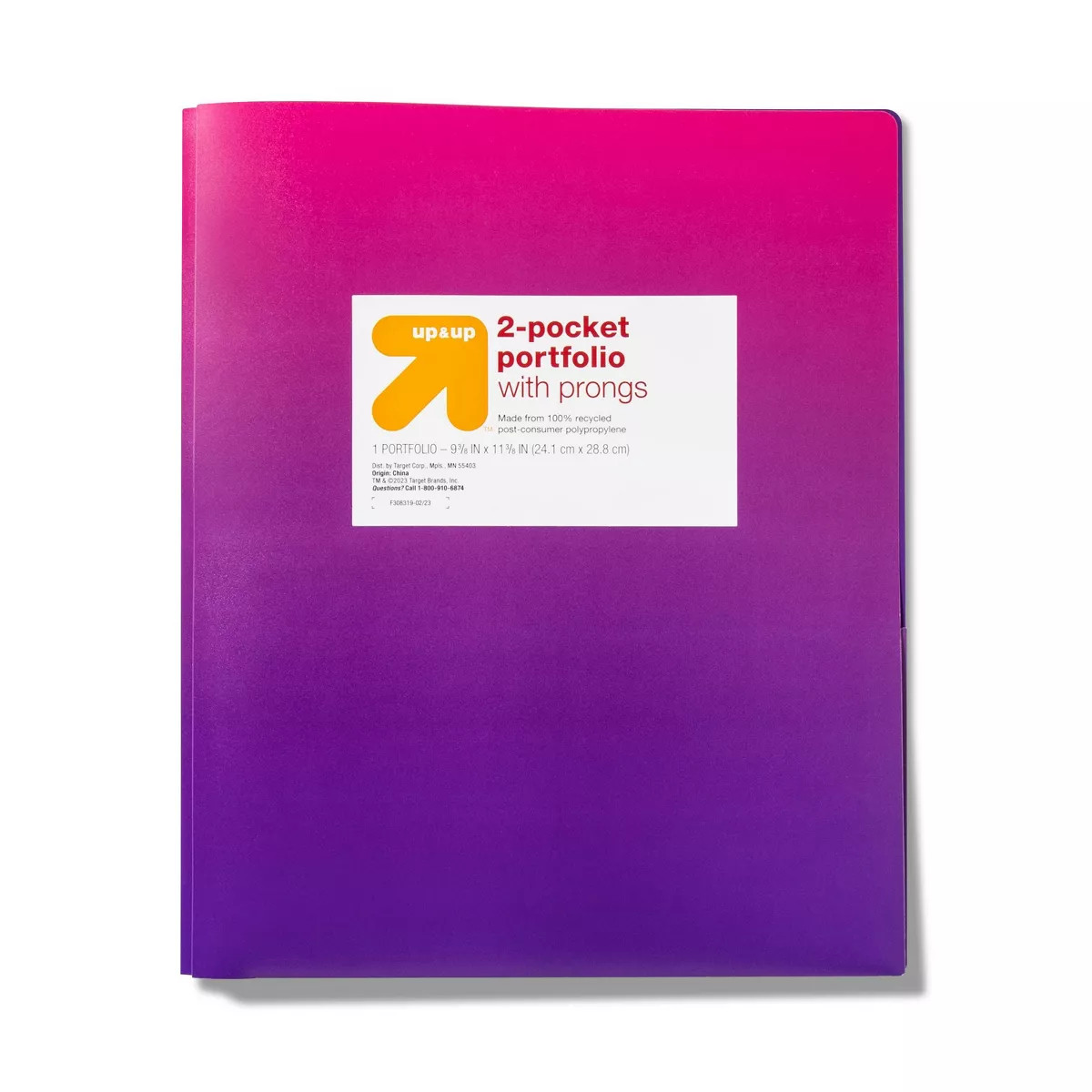 2 Pocket Poly File Folder Pronged Purple - up & up™ | Target