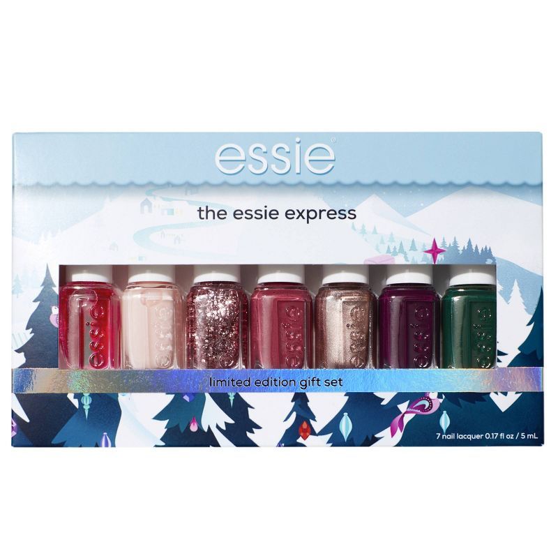 essie Nail Polish, 8-Free Vegan, Holiday Kit - Pinks, Purples & Green - 7pc | Target