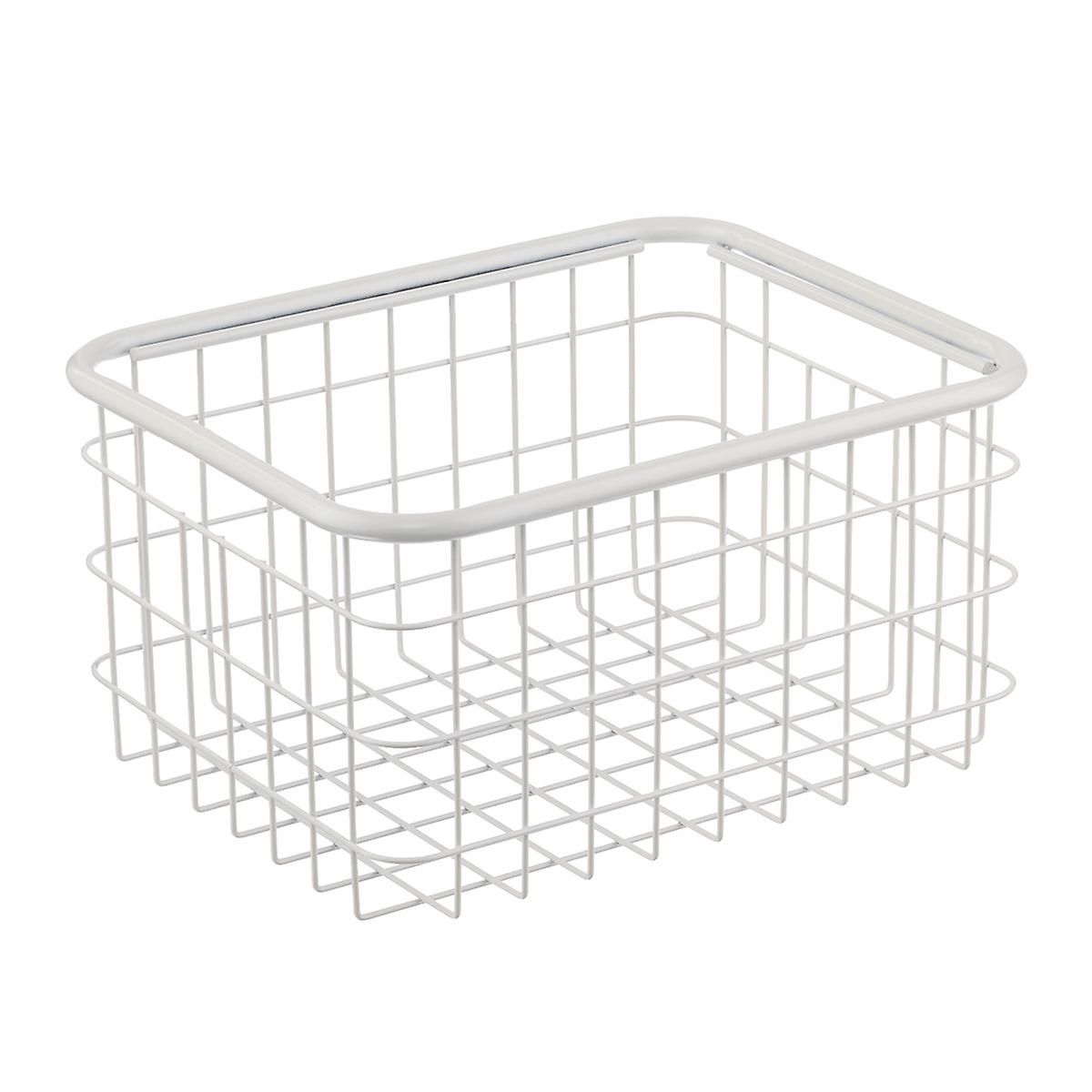 Small Urban Stackable Wire Basket White | The Container Store