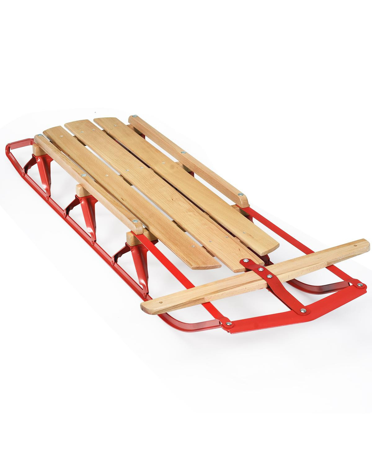54''Kids Wooden Snow Sled Runners Steering - Red | Macy's