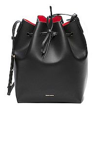 Mansur Gavriel Coated Large Bucket Bag in Black | FWRD 