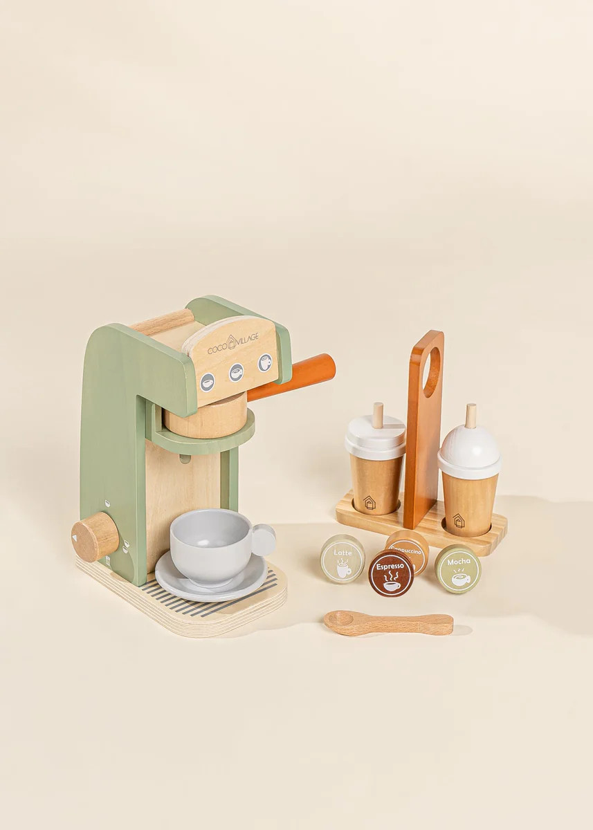 Toy Coffee Maker - Wooden Toy - Pretend Play | Coco Village