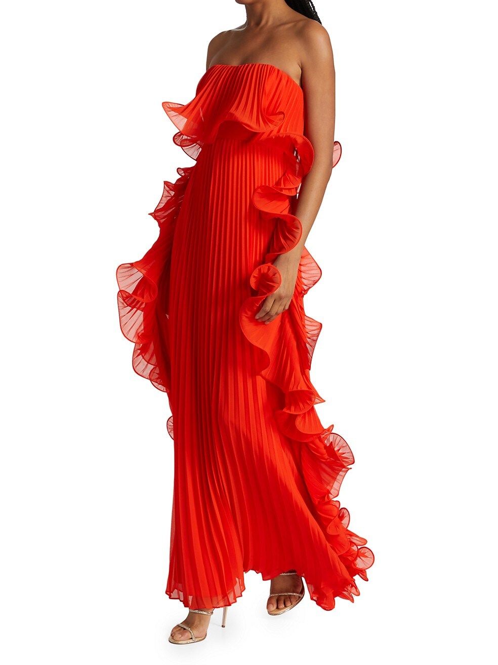 Strapless Pleated Ruffle Gown | Saks Fifth Avenue