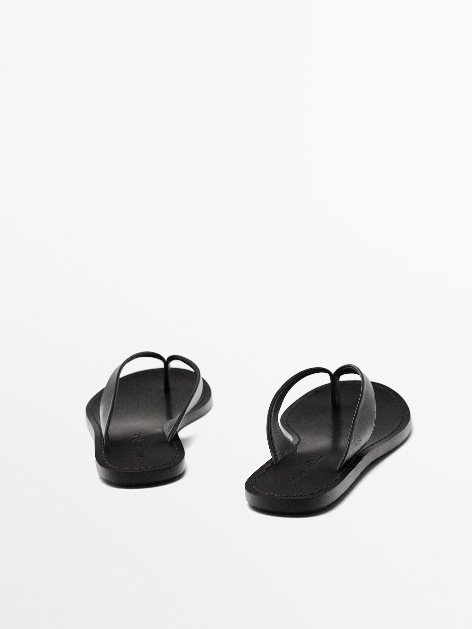 Flat leather sandals | Massimo Dutti US