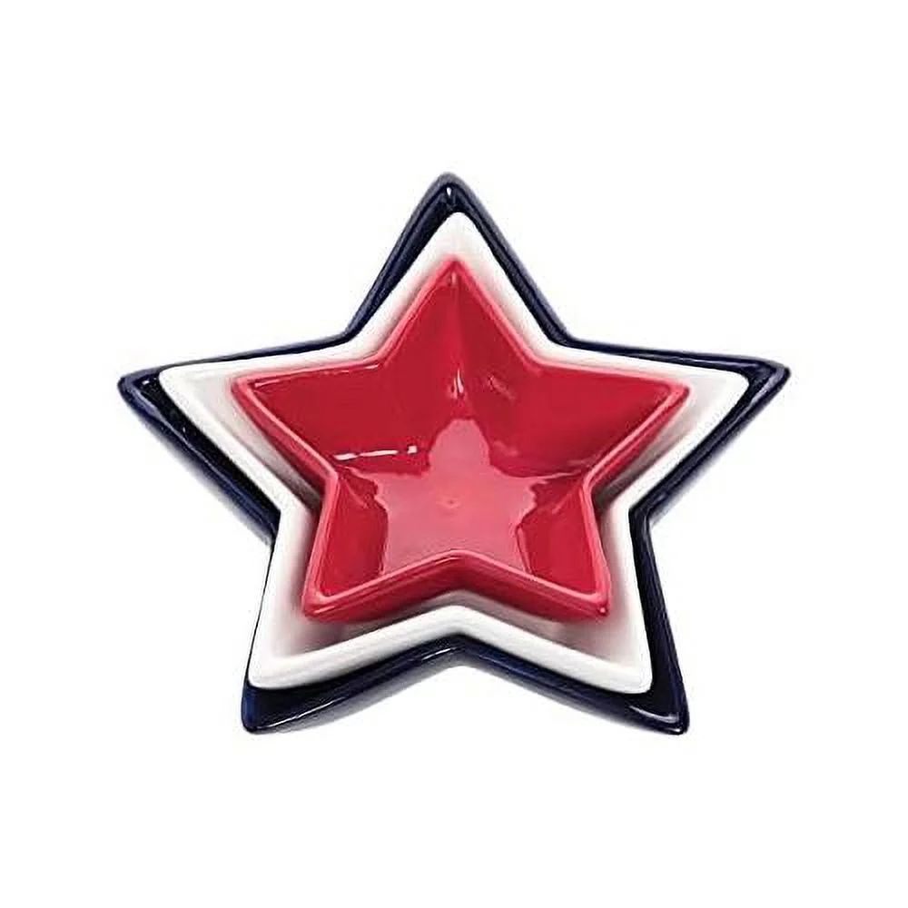 Patriotic Star Serving Dishes Kitchen And Dining Red White And Blue Set Of 3 For 4Th Of July Inde... | Walmart (US)