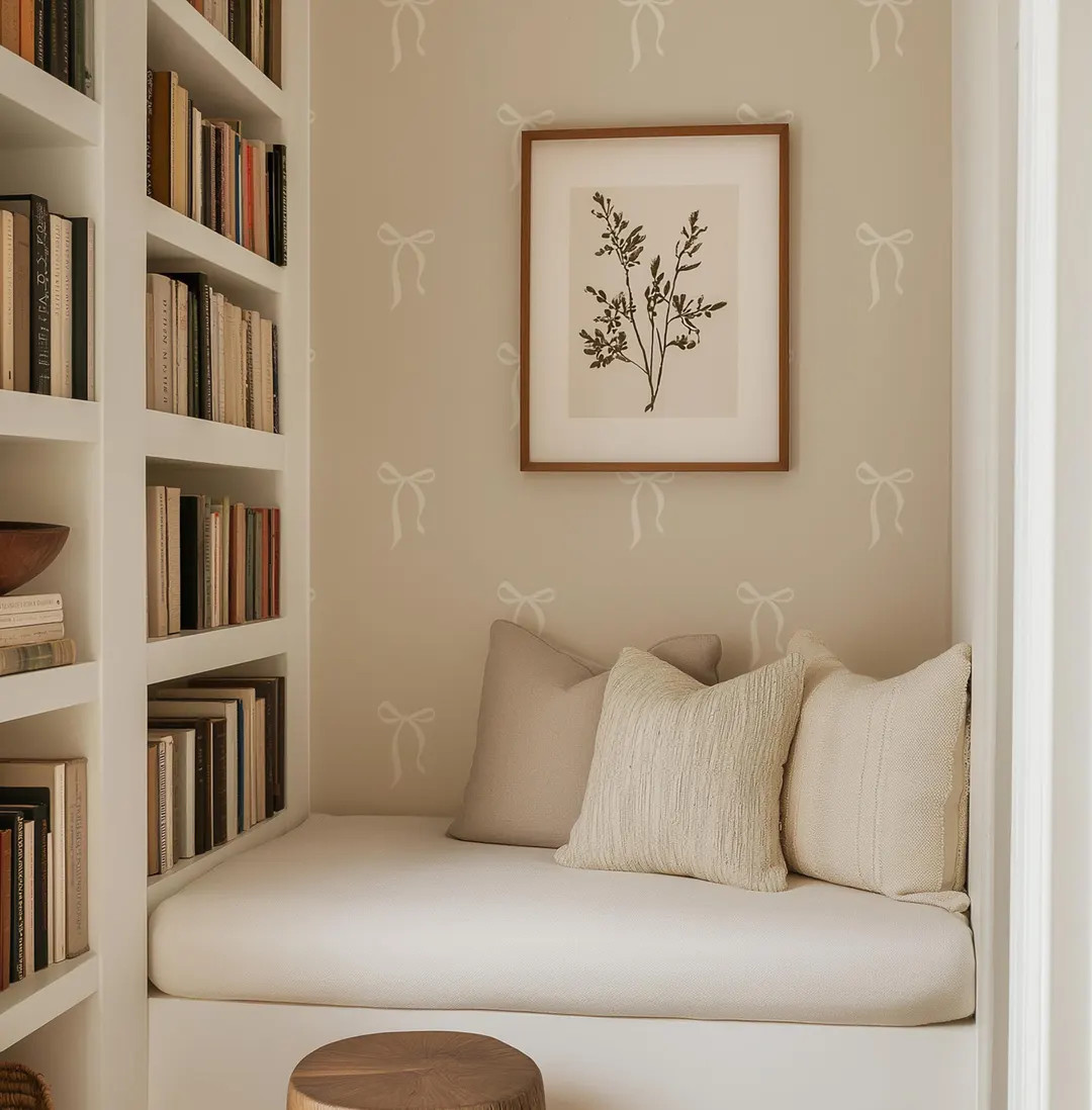 Baby Girl Nursery Wallpaper Peel and Stick, Cute Bow Coquette Room Decor, Nursery Wallpaper Girl ... | Etsy (US)