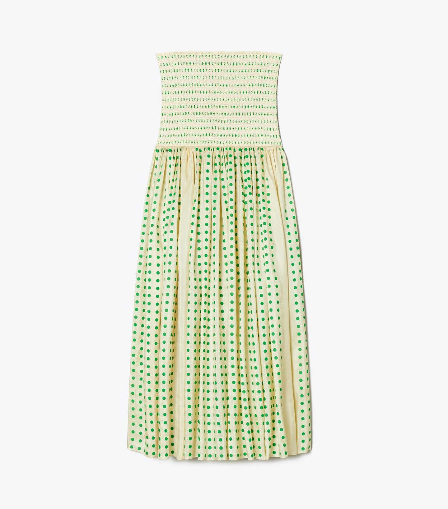 PRINTED SILK STRAPLESS DRESS | Tory Burch (US)