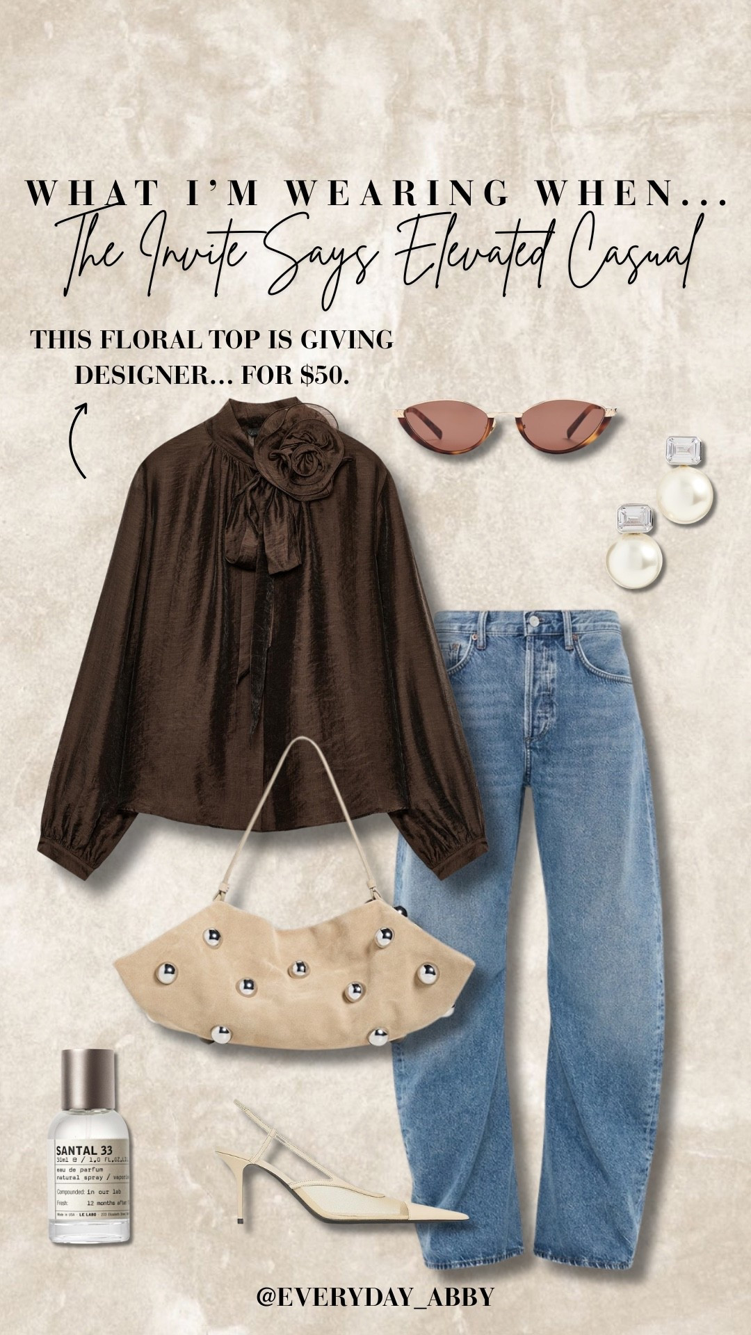 Elevated casual 🤎 This $50 floral top looks SO designer paired with denim + chic accessories ✨

#LTKootd #LTKSeasonal #LTKdayinmylife