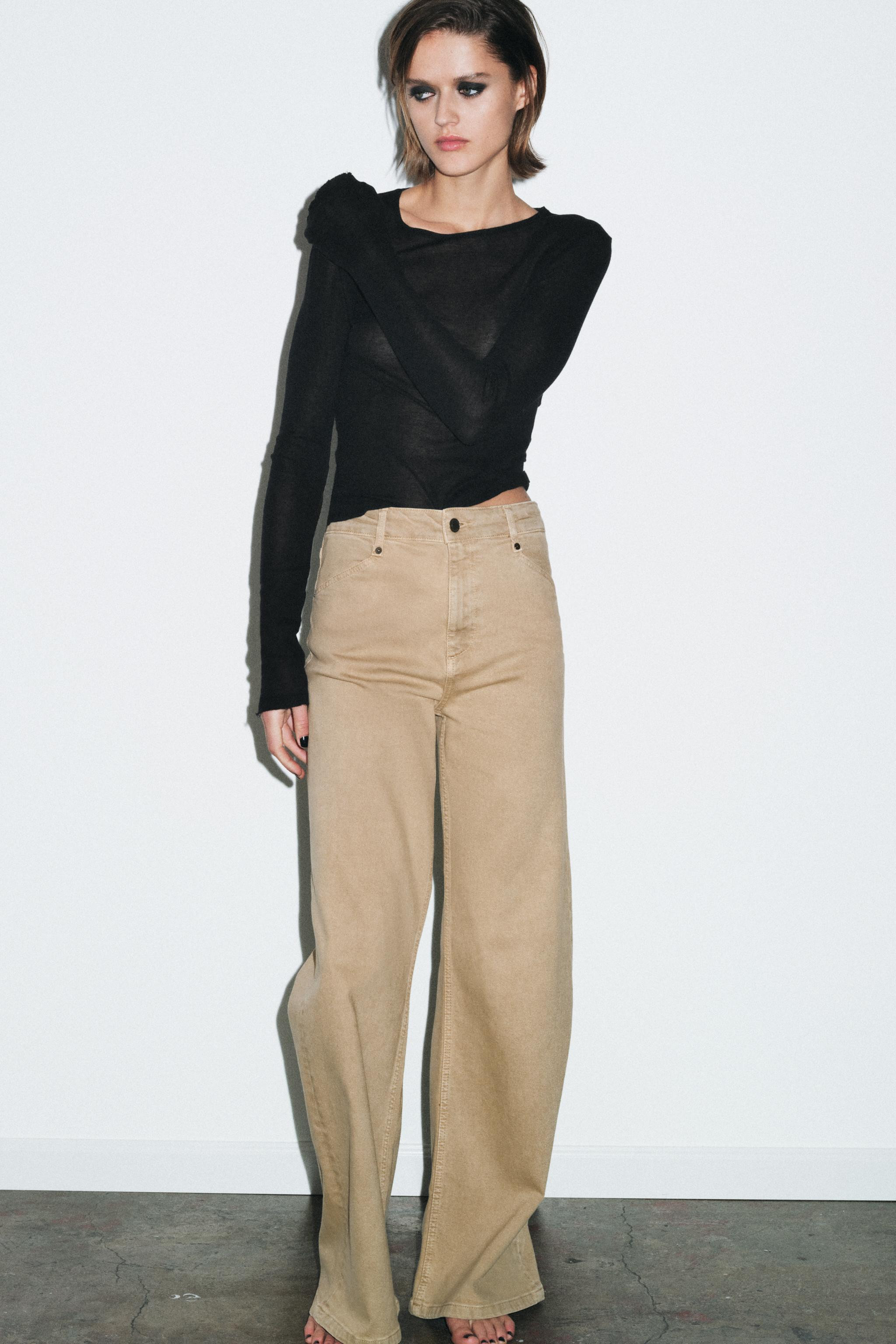 ZW COLLECTION HIGH-WAIST WIDE LEG JEANS | Zara Canada