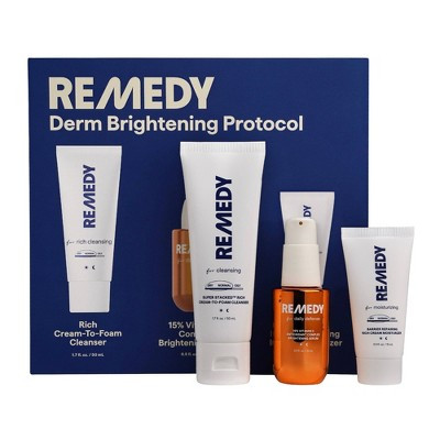Remedy Skin Brightening 3-Piece Skincare Kit with Gentle Cleanser, Vitamin C Serum, Daily Moisturizer - 2.7oz | Target