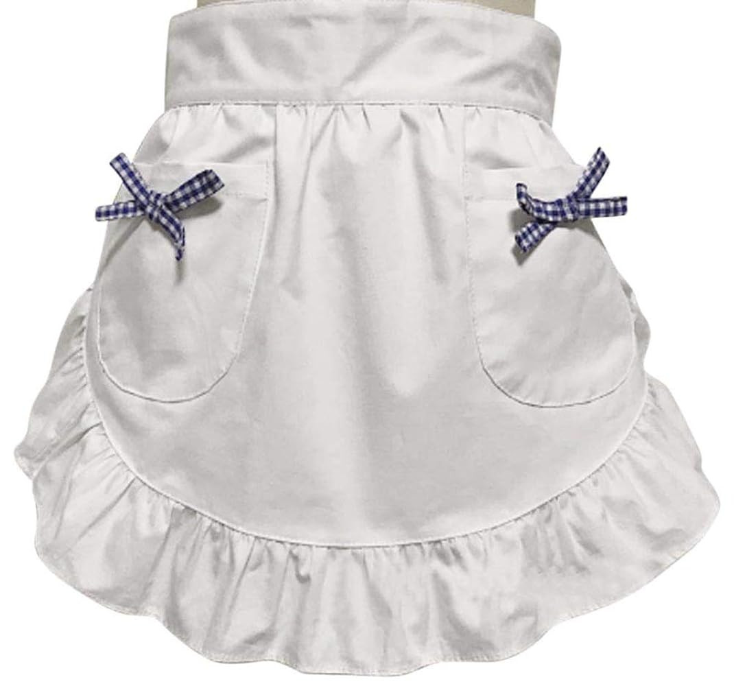 CRB Fashion Waist Apron Kitchen Cooking Restaurant Cotton Bistro Half Aprons with Pockets For Wom... | Amazon (US)