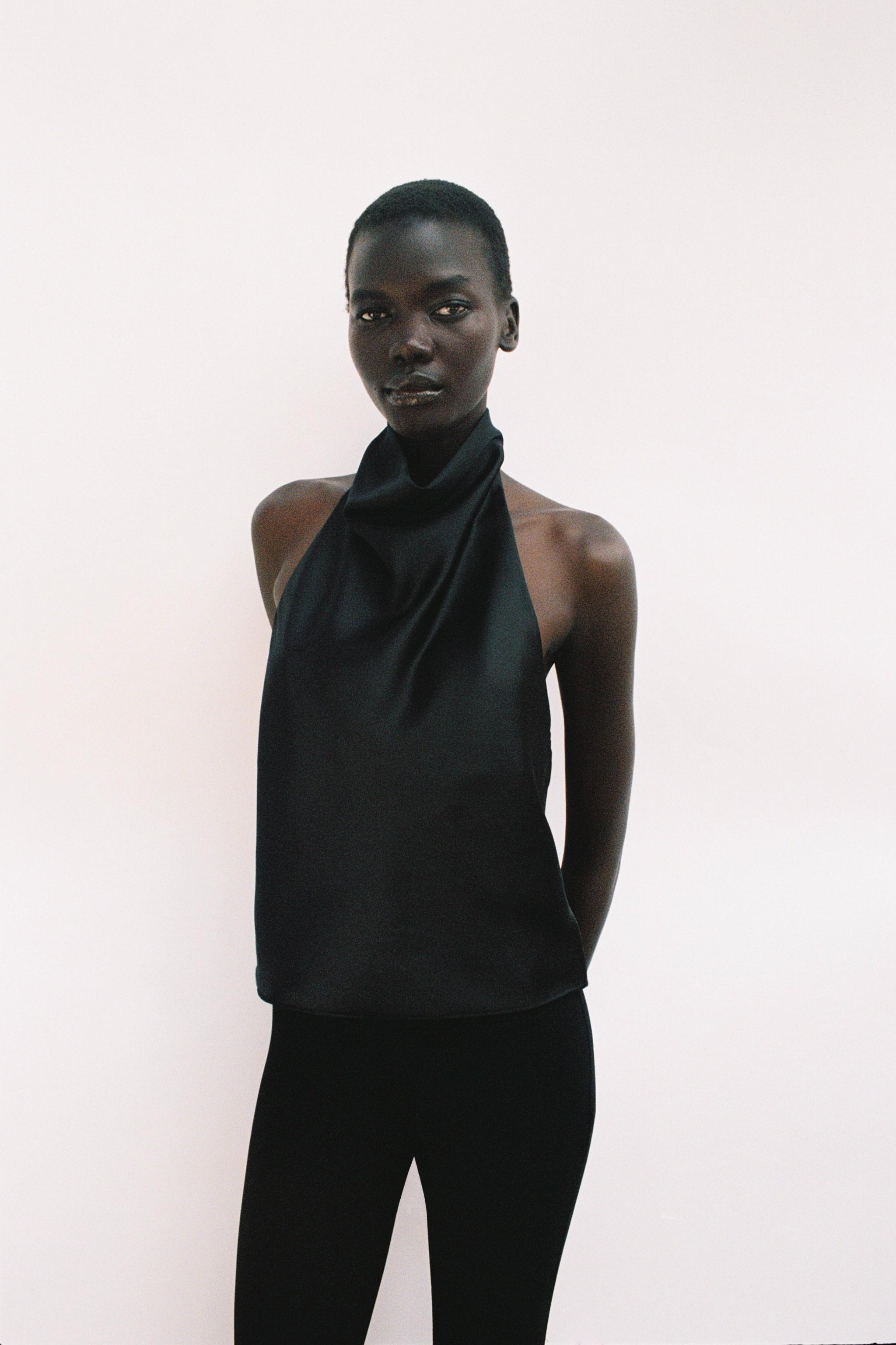 SATIN EFFECT HALTER TOP | Zara US