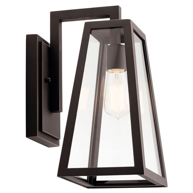 Kichler Delison 1-Light 14-in Rubbed Bronze Outdoor Wall Light | Lowe's