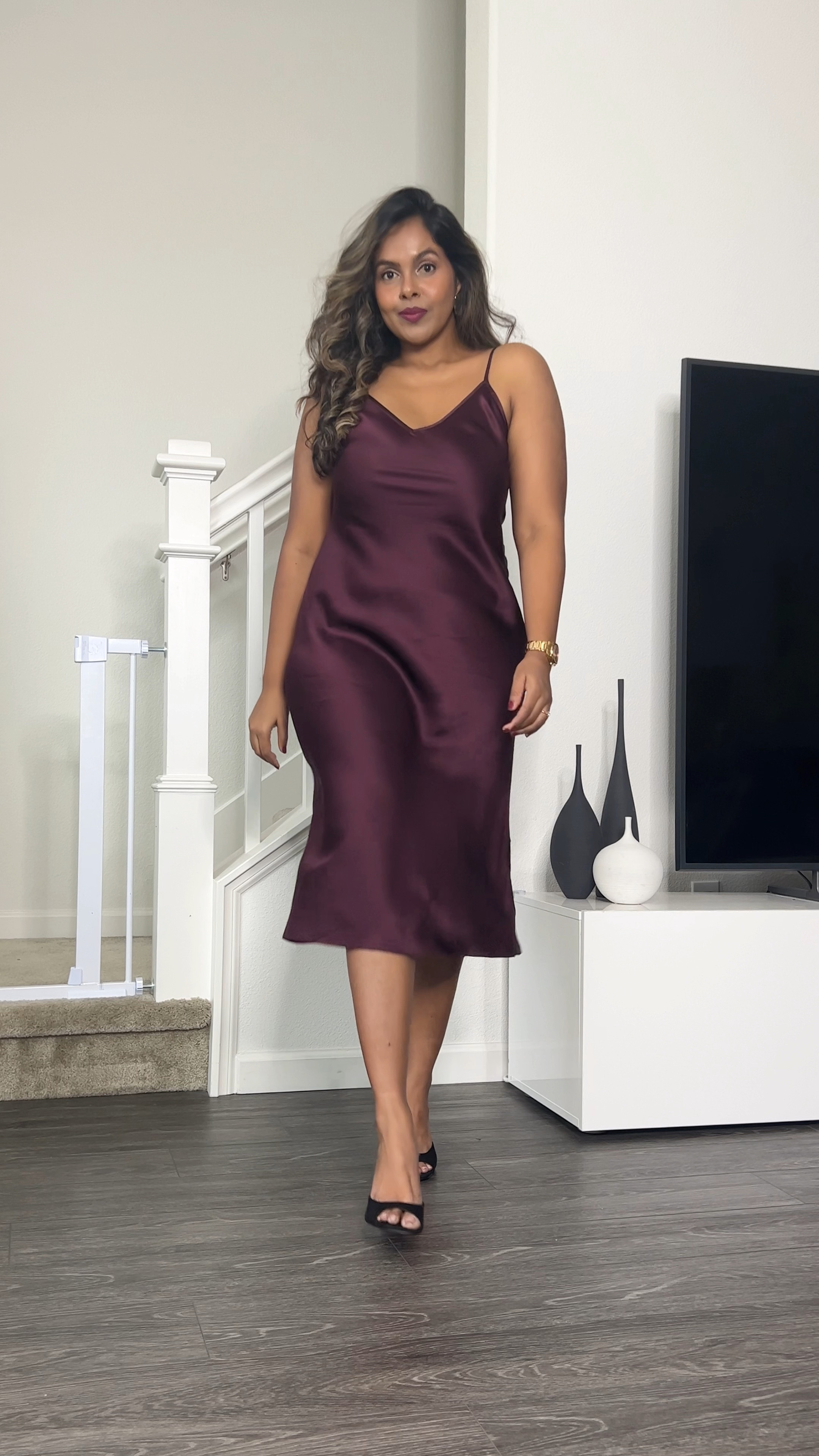 Holiday Outfit Series- Part 4: Stain Slip Dress. 
Satin Slip dresses are perfect for holiday season. You can dress it up by adding some jewelry or dress it down for a office party with some turtleneck top and boots! 

Follow for more style tips! 

#LTKfindsunder50 #LTKHoliday #LTKstyletip