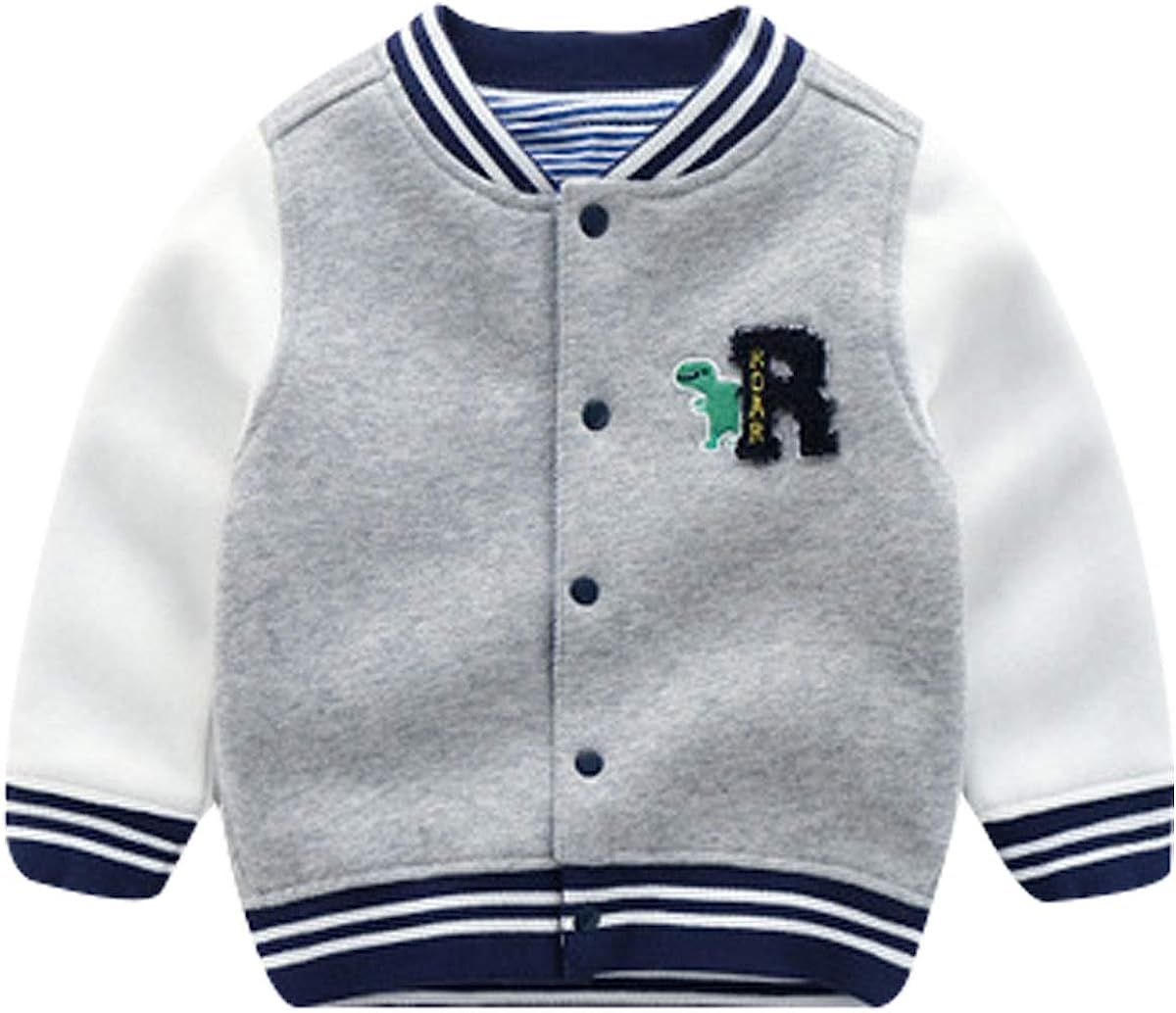 famuka Baby Boy Spring Coat Little Kids Baseball Cardigan Jacket | Amazon (US)