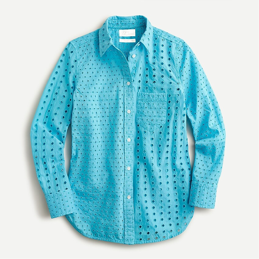 Classic-fit shirt in eyelet | J. Crew US