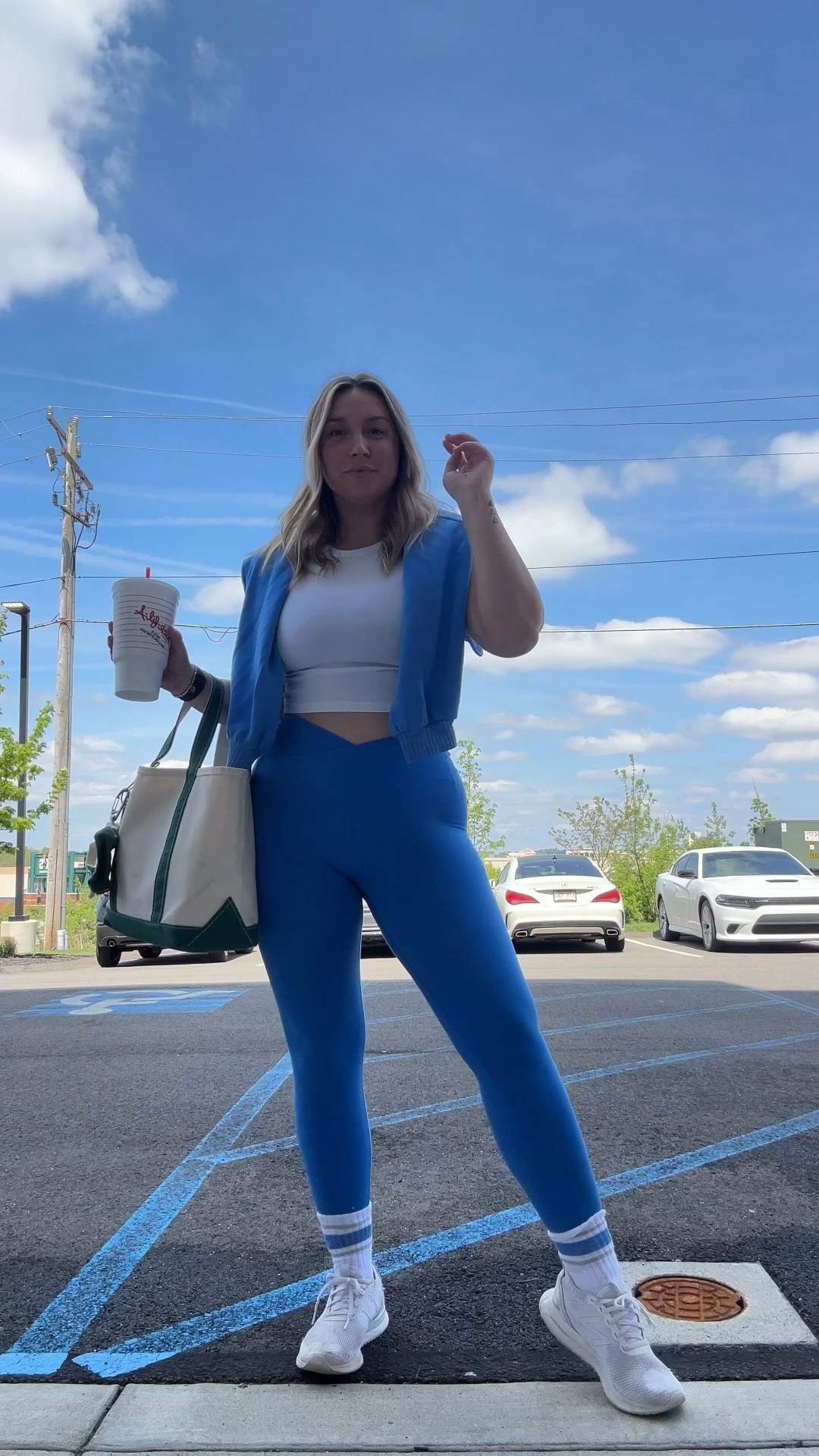 Aerie matching set of the day! I just threw a little white baby t  shirt  overtop. I love aerie offline leggings and the fact you can get a matching set is my favorite @Aerie 

#LTKdayinmylife #LTKxAerie #LTKootd